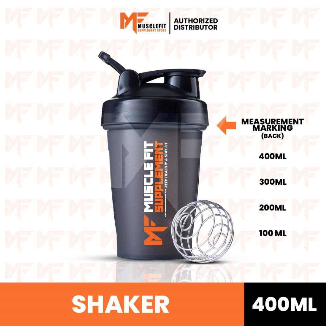 Muscle Fit Protein Shaker Bottle with Stainless Steel Spring Ball Bottle