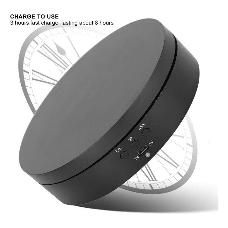 360 Degree Electric Rotating Display Stand Turntable, 3 Speeds with USB Cable, Suitable for Photography, Watches, 3D Models