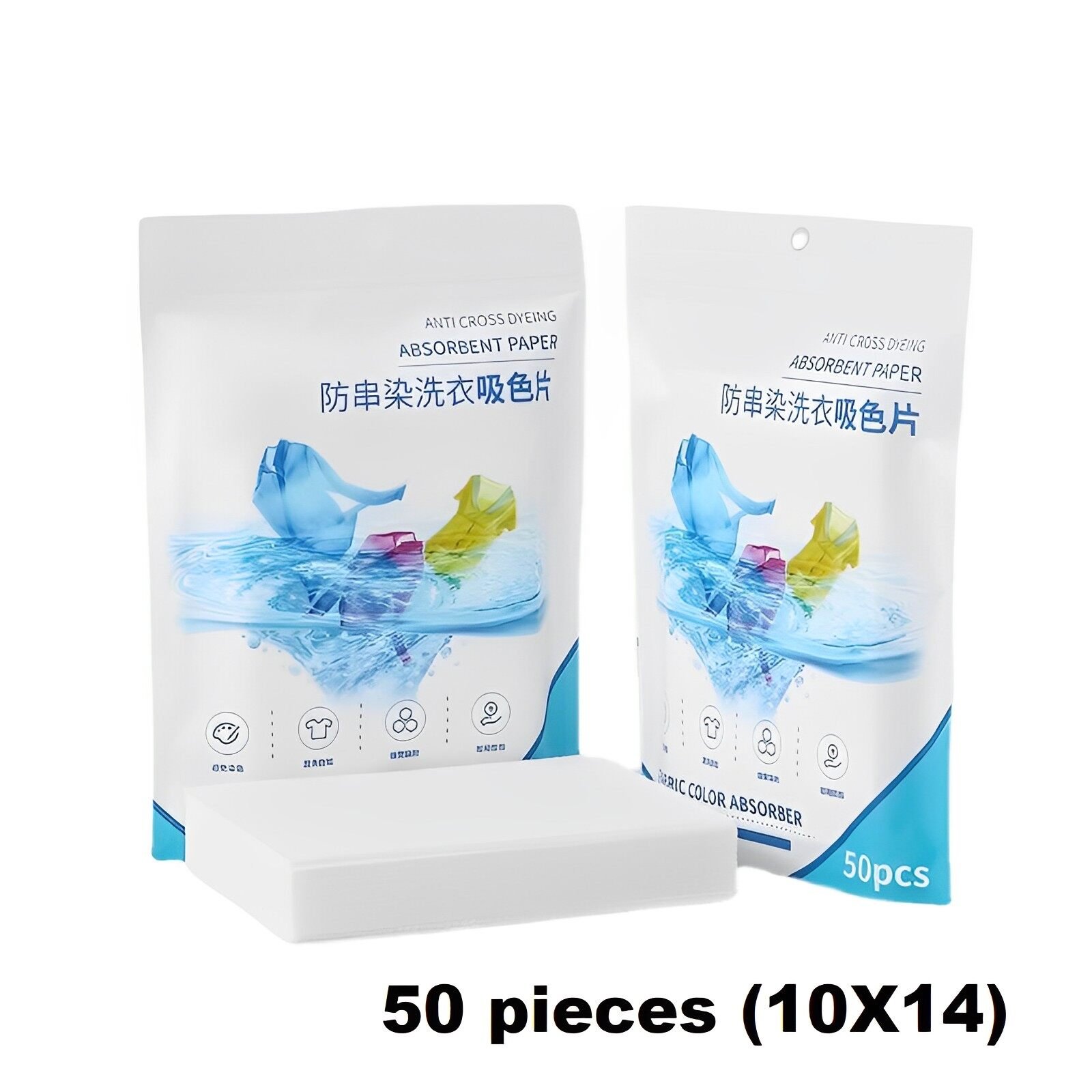 Strong Washing Machine Use Mixed Dyeing Colour Absorption Sheet Anti Dyed Cloth / Pakaian Cuci / Mesin basuh