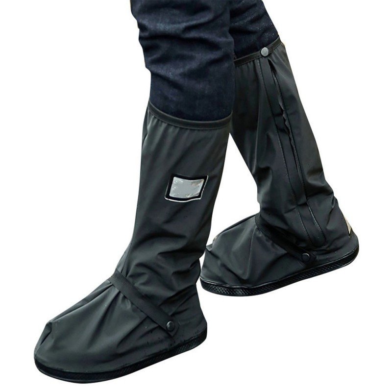 MLADEN Rain Boot Shoes Cover Rubber Waterproof Motorcycle Bike Reflective Boot Footwear Overshoes with Elastic String